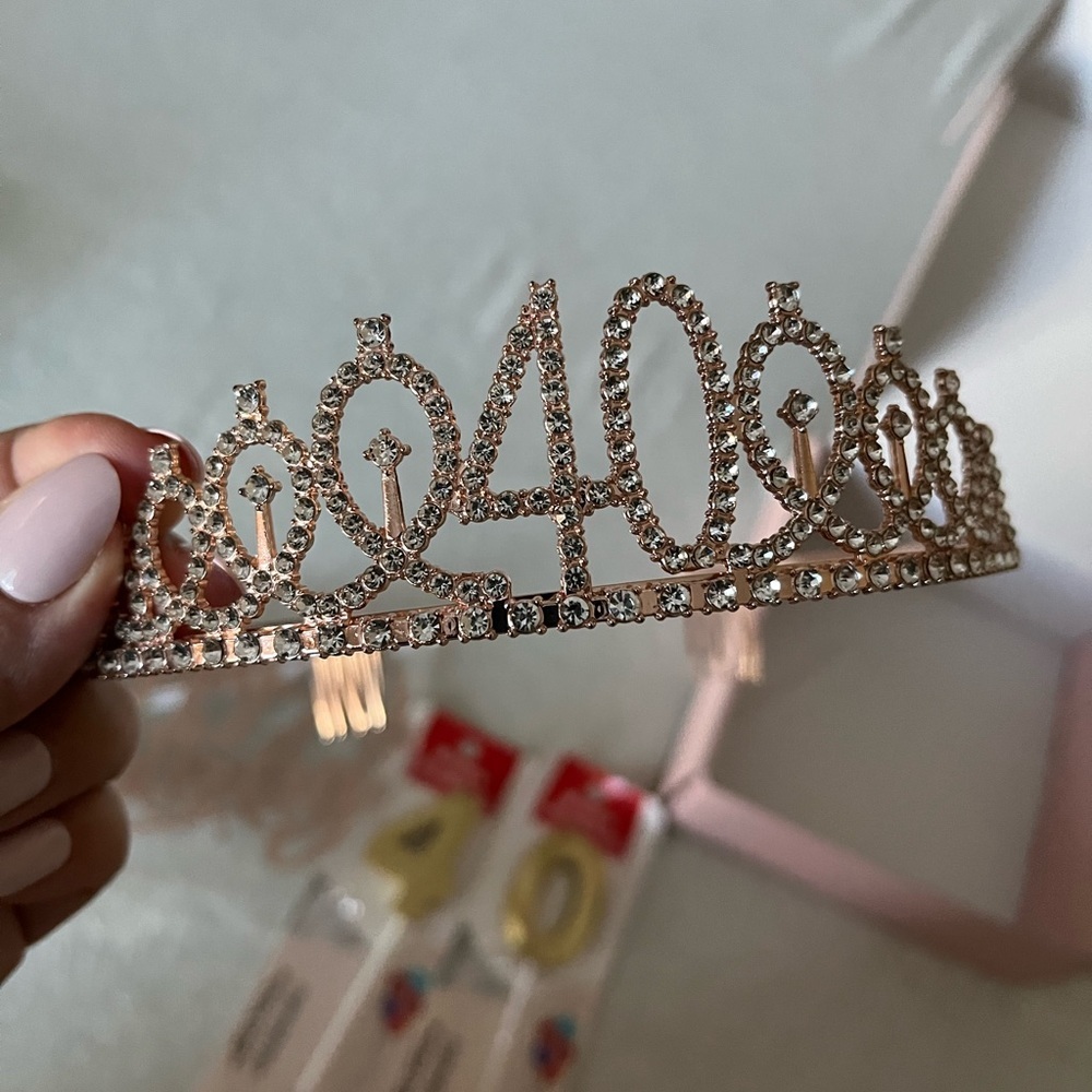 40th Birthday Rose Gold Tiara